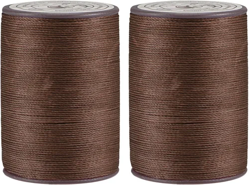 Miniatura 21 de uxcell Hilo encerado fino de 137 yardas, 0.022 in de diámetro, de poliéster, con revestimiento de cera, para coser a máquina, bordar, acolchar a