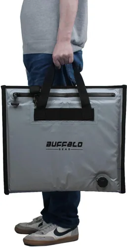Miniatura 2 de Buffalo Gear Bolsa térmica aislada - Enfriador de cebo de 20 x 18 pulgadas, bolsa impermeable para matar peces Gris
