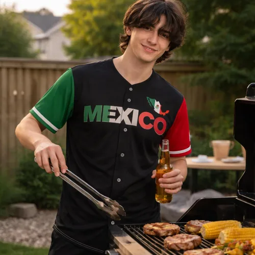 Miniatura 4 de Camiseta de béisbol personalizada de México, camisas personalizadas con orgullo mexicano con número de nombre para hombres y mujeres, camisa