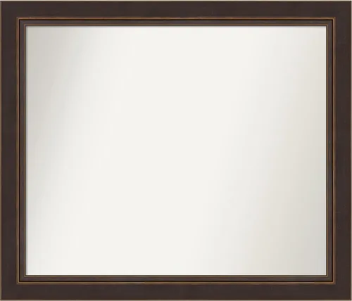 Miniatura 330 de Amanti Art Espejo de baño de bronce para sobre el fregadero, 24 x 24 pulgadas, espejo cuadrado de bronce Lara para tocador, marco de madera