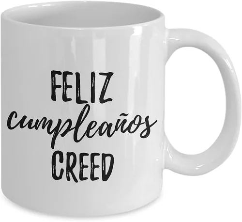 Miniatura 2 de Feliz Cumpleanos Creed Taza Española Feliz Cumpleaños Personalizada Nombre Regalo Café Taza de Té 11 oz