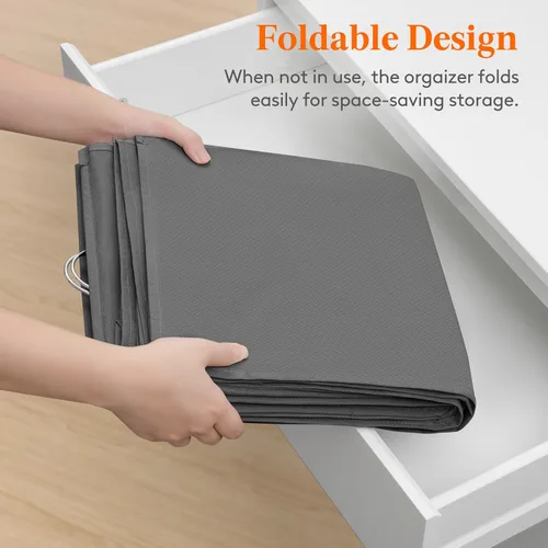 Miniatura 9 de Lifewit Estante de doble fila para colgar en el armario, estantes de ropa con 3 ganchos resistentes para organización de ropa, contenedor plegable