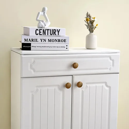 Miniatura 4 de Paquete de 10 tiradores y perillas redondas para cajones, 1.4 pulgadas (1.417 in), pomos de gabinete de latón antiguo, pomos de gabinete urbano