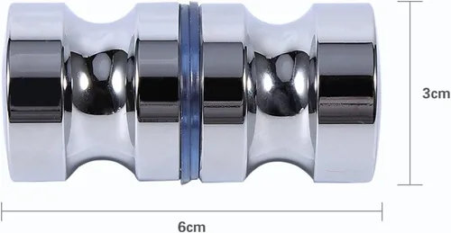 Miniatura 4 de TOPINCN Manija de puerta de baño redonda de aleación de aluminio de una sola cara de cristal de ducha perilla enemigo baño ducha gabinete manija