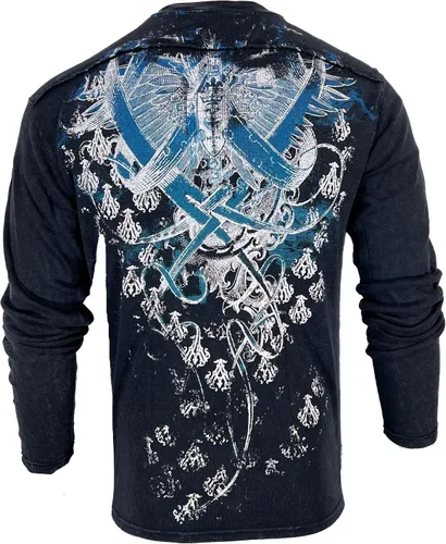 Miniatura 3 de Archaic by Affliction - Camisa térmica para hombre, corte de madera, color negro, Negro