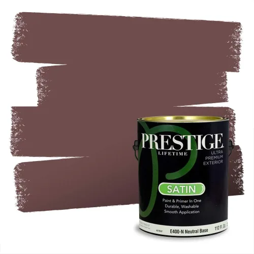 Miniatura 664 de Prestige Paints Pintura exterior e imprimación en uno, 1 galón, plano, coincidencia comparable de Valspar* Amber Rose*