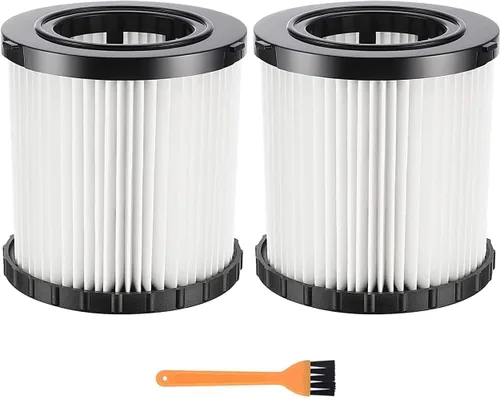 DCV5801H - Paquete de 2 filtros de repuesto HEPA para aspiradora húmeda/seca compatibles con DeWalt DCV580 y DCV581H, reutilizables y lavables