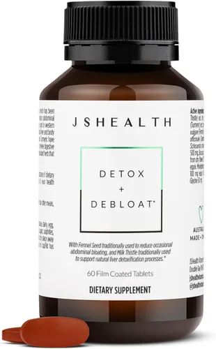 JSHealth Vitaminas desintoxicantes y deshinchan fórmula de salud hepática | Píldoras de desintoxicación del hígado | Fórmula deshinchante con cardo