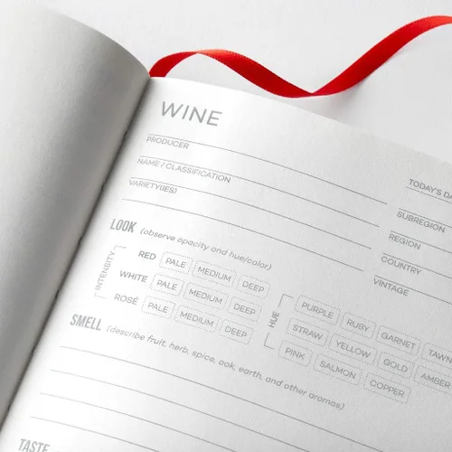 Miniatura 5 de Wine Folly Diario de cata de vinos, cuaderno guiado para notas de vino (B6, 5 x 7 pulgadas), incluye método de degustación de 4 pasos, carta