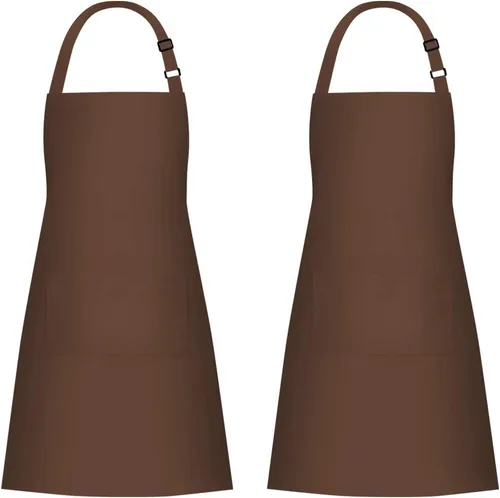 Miniatura 23 de Jubatus Paquete de 1 delantal con peto con 2 bolsillos, delantal de cocina de chef para mujeres y hombres, color negro