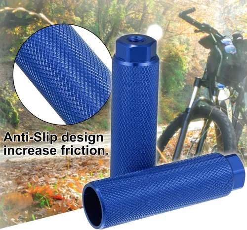 Miniatura 4 de X AUTOHAUX 2 pares 3.937x1.102 in universal aleación de aluminio eje trasero pie clavijas reposapiés para bicicleta BMX bicicleta ajuste 3/8 pulgadas
