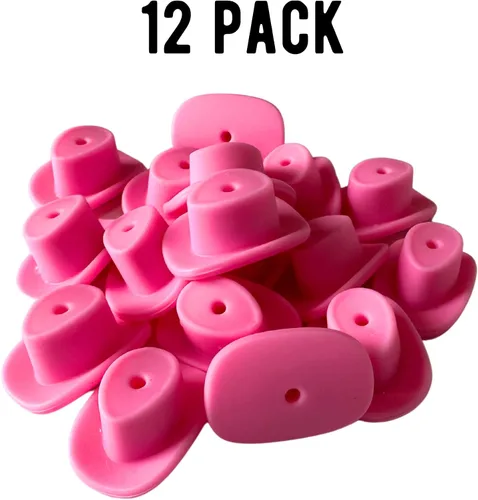 Miniatura 4 de Focal Beads - Sombrero de vaquero de silicona rosa Paquete de 12 unidades al por mayor para perchas de cuerda Freshie, bolígrafo con cuentas