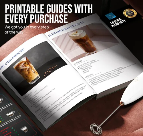 Miniatura 184 de Zulay Milk Boss Espumador de leche potente manual, hace espuma para latte, batidor para mezclar bebidas, café, miniespumador para capuchino, frappé