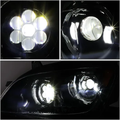 Miniatura 4 de DNA MOTORING HL-HAY-013-BK - Par de anillos de halo LED duales, señales de giro secuenciales, faros delanteros para proyector de haz alto/bajo, Negro