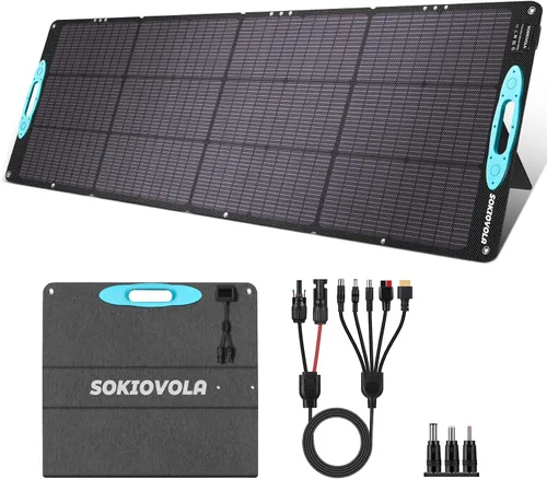 Miniatura 11 de Paneles solares portátiles de 50 W, cargador de panel solar plegable IP68 impermeable con puertos USB-A y USB-C, salida de 18 V CC para pequeña 50