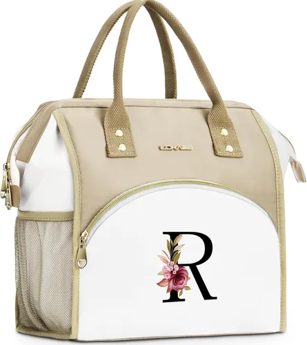Miniatura 24 de Lonchera con inicial para mujer, lonchera térmica para niñas, lonchera grande para adultos, a prueba de fugas, para trabajo de picnic, bolsa de mano