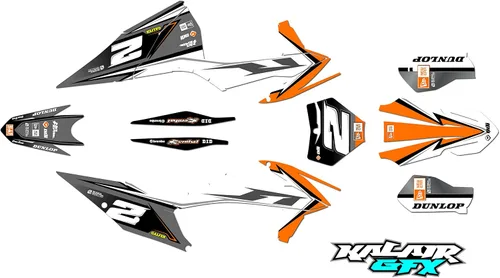 Miniatura 9 de Kit de gráficos para KTM Motocross 4-Stroke 250 SX-F, 350 SX-F y 450 SX-F años 2019, 2020, 2021 y 2022 Razor Series Azul-Verde 16 Mil – Adhesivos