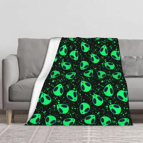 Manta de Tiro de Alienígena Suave Acogedora de Felpa Cálida de Forro Polar para Sofá Sillón Cama 60"X50"