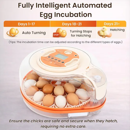 Miniatura 6 de Incubadora inteligente de huevos de pollo con control de voz, 26 incubadoras de pollo/59 pájaros para incubar huevos, girador automático de huevos