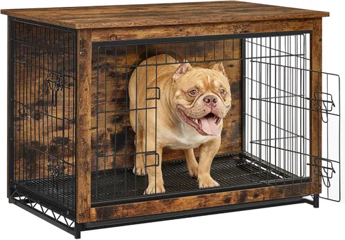 Miniatura 14 de Feandrea Muebles de jaula para perros, mesa auxiliar auxiliar de 38.6 pulgadas, moderna perrera para perros de interior de hasta 70 libras, jaula