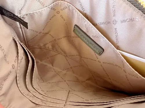 Miniatura 3 de Michael Kors Jet Set Travel XL - Bolso de mano con cremallera de cuero verde militar Verde ejército