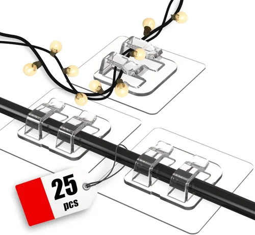 Miniatura 9 de Latoxcaa 120 clips adhesivos resistentes para cables, organizador de cables transparente sin rastro y soportes de cables para pared, escritorio