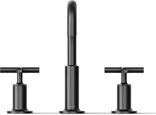 Miniatura 9 de Kohler K-14410-4-BGD Purist - Grifo para lavabo de baño con manijas de palanca baja y boquilla baja, K-14406-3-BL