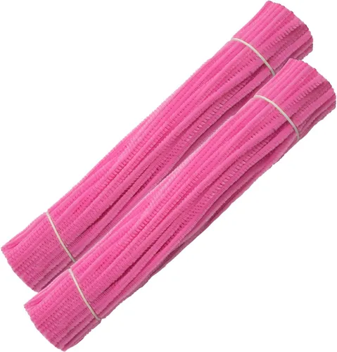 Waycreat 200 piezas de limpiapipas de felpilla rosa para decoración de manualidades (0.236 in x 12 pulgadas)