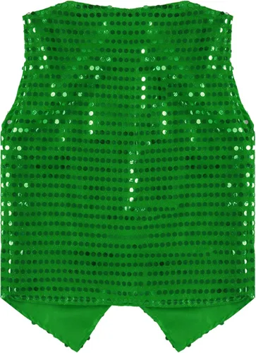Miniatura 4 de Oyolan Chaleco brillante con lentejuelas brillantes para niños, disfraz de baile, ropa de calle, hip hop, chaqueta de rendimiento