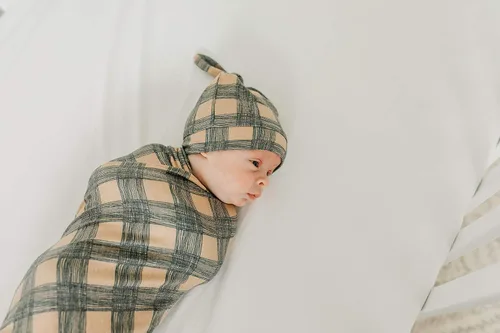 Miniatura 7 de Copper Pearl Gorro de bebé con nudo superior elástico suave Billy