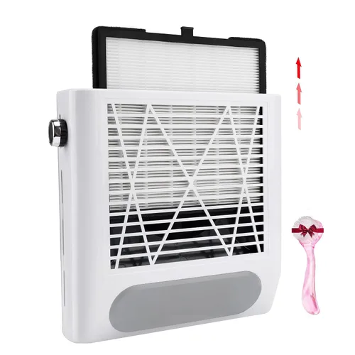 Miniatura 12 de CoFashion - Colector de polvo de uñas para uñas acrílicas, máquina de vacío, 80W, aspiradora eléctrica ajustable, filtro de uñas para manicura