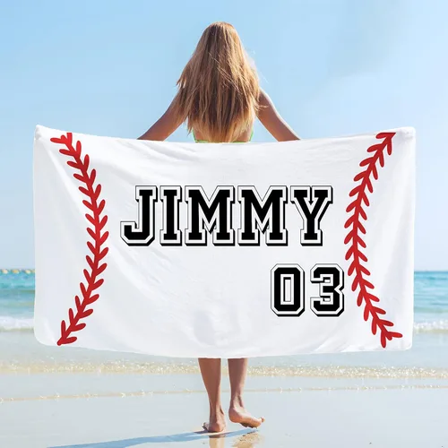Miniatura 9 de Toalla de playa de fútbol personalizada para hombres, mujeres y niños, toallas de piscina de fútbol de 30 x 60 pulgadas, 33 x 52 pulgadas, toalla