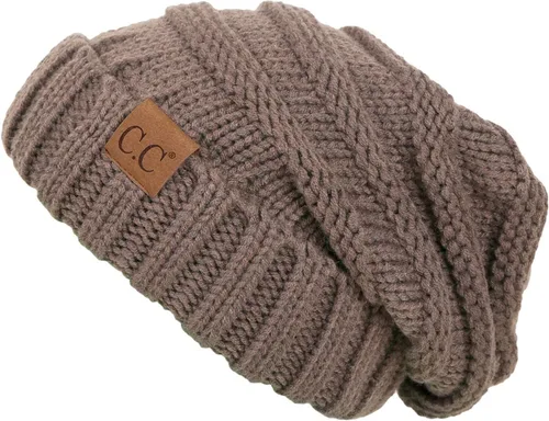 Miniatura 274 de Funky Junque Gorro de moda de punto trenzado de talla extragrande, grueso, abrigado, suave y holgado