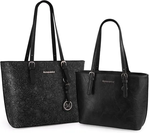 Montana West Women Handbags Set Tote Bag for Women Large and Medium Shoulder Bag Satchel Hobo 2pcs Purse Set