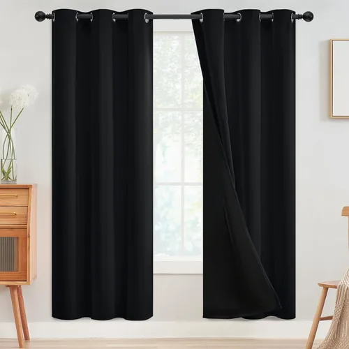 Miniatura 156 de SimpleHome - Cortinas opacas 100% para recámara, cortinas de ventana con ojales beige, con aislamiento térmico, cortinas de oscurecimiento