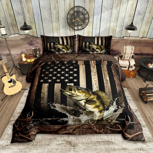 Miniatura 9 de Juego de ropa de cama Happy Camping de Homewish, tamaño individual, con diseño de osos cazadores y pinos, para niños, hombres, adultos, decoración