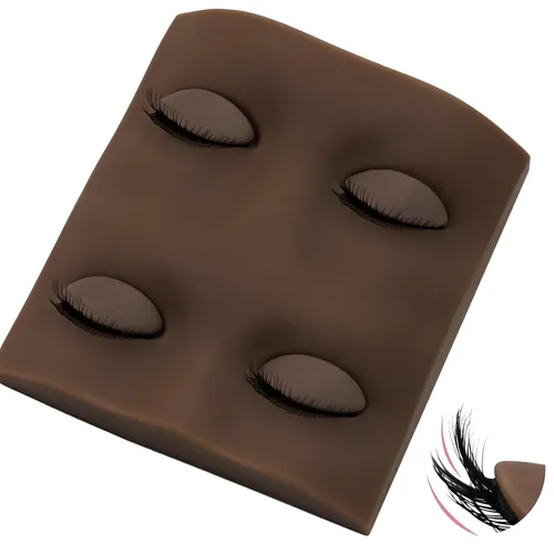 Miniatura 9 de Pretty memory Cabeza de maniquí de pestañas con 2 pares de párpados de práctica extraíbles, cabeza de maniquí de pestañas realista, suministros