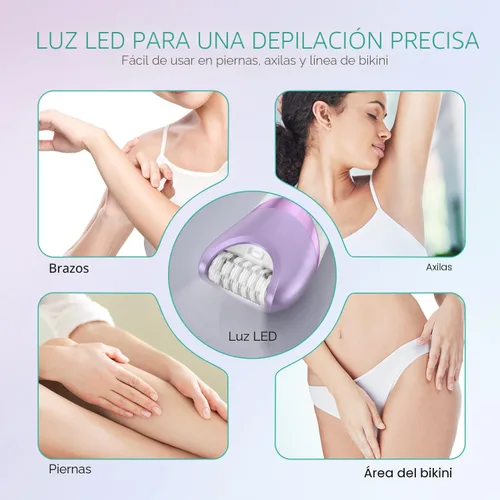 Miniatura 4 de VOYOR Depiladora para mujer, depiladora inalámbrica para mujeres, dispositivo de depilación 3 en 1 para piernas y brazos con 30 pinzas, afeitadora