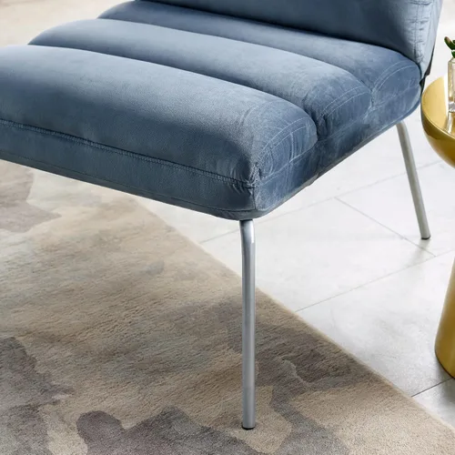 Miniatura 7 de Classic Brands Eternity - Silla decorativa tapizada sin brazos, azul, moderna de mediados de siglo, ergonómica