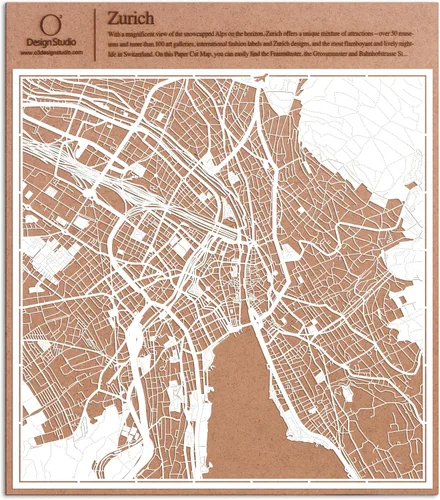 Miniatura 78 de O3 Design Studio Aberdeen - Mapa de papel cortado en papel blanco de 12 x 12 pulgadas