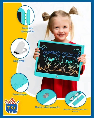 Miniatura 2 de TEKFUN - Tableta de escritura LCD para niños, ideas de regalos para adolescentes y niños, juguetes educativos para niños de 8, 7, 6, 5, 4, 3 años