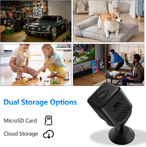 Miniatura 3 de Mini cámara de seguridad, cámara pequeña inalámbrica HD de 1080P, cámara de niñera WiFi para interiores con detección de movimiento y visión