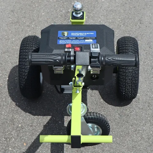 Miniatura 8 de Tow Tuff Plataforma rodante eléctrica para remolque con neumáticos de 13" y rueda giratoria de 8", capacidad de 3500 lb, verde - Altura de bola