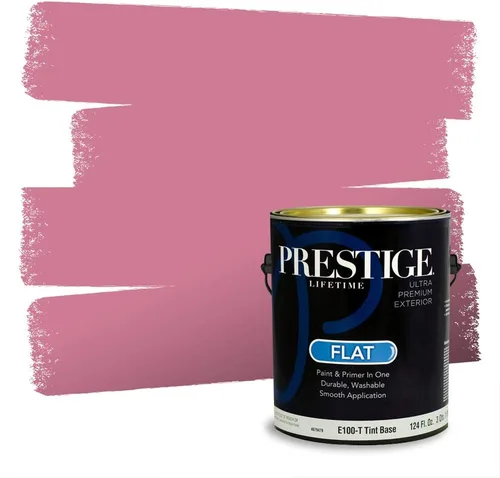 Miniatura 267 de Prestige Paints Pintura exterior e imprimación en uno, 1 galón, plano, coincidencia comparable de Valspar* Amber Rose*