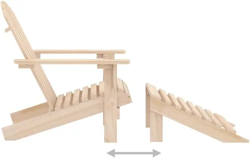 Miniatura 7 de Fauteuil Adirondack de Jardin en Bois Massif de Sapin avec Ottoman, Confort Ergonomique, Diseño Eléctrico, Facile à Assembler, Pour Terrasse, Balcon