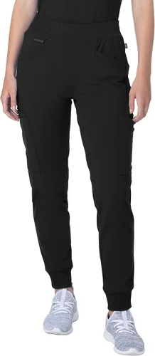 Urbane Impulse - Pantalones deportivos de corte ajustado y elástico extremo de 8 piezas para mujer 9211 color negro PMD Negro M Petite