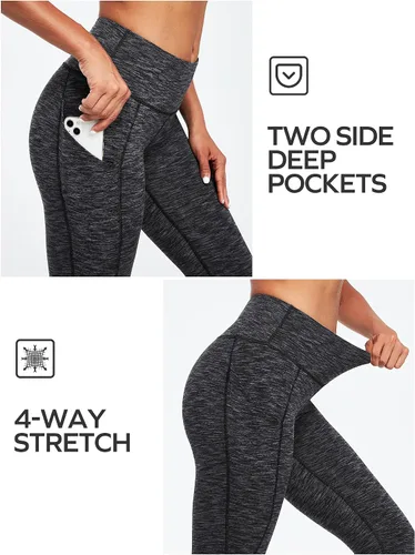 Miniatura 50 de Ewedoos - Leggings con forro de vellón y bolsillos para mujer, leggings térmicos de invierno para mujeres, pantalones de yoga y entrenamiento