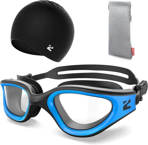 Miniatura 23 de ZIONOR Gafas de natación para adultos, G1 Air con protección UV antivaho y a prueba de fugas, ajuste cómodo para adultos, hombres y mujeres, incluye