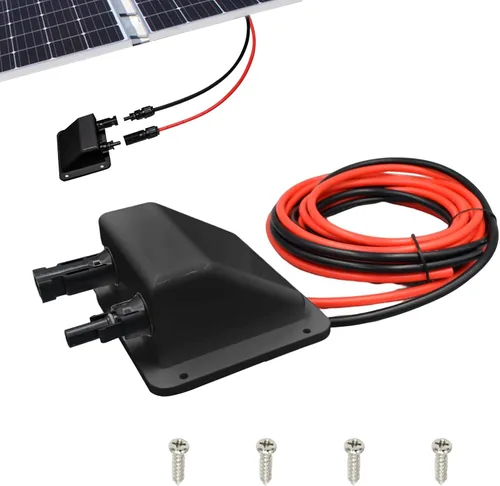 Glándula de entrada de cable solar Slocable, carcasa de entrada de doble cable solar con cable de 10 pies 10awg, IP68 resistente a los rayos UV para