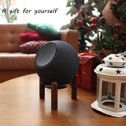 Miniatura 7 de Soporte de madera de escritorio para Echo Dot Max 2025, aumenta la altura del altavoz. Mejora la calidad del sonido y oculta el cable